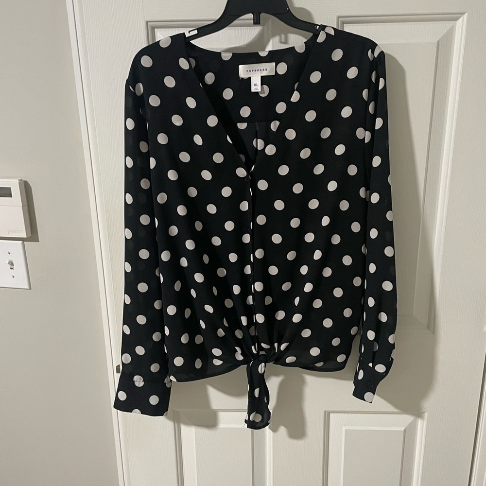 Pop sugar xxl polka dot top xl